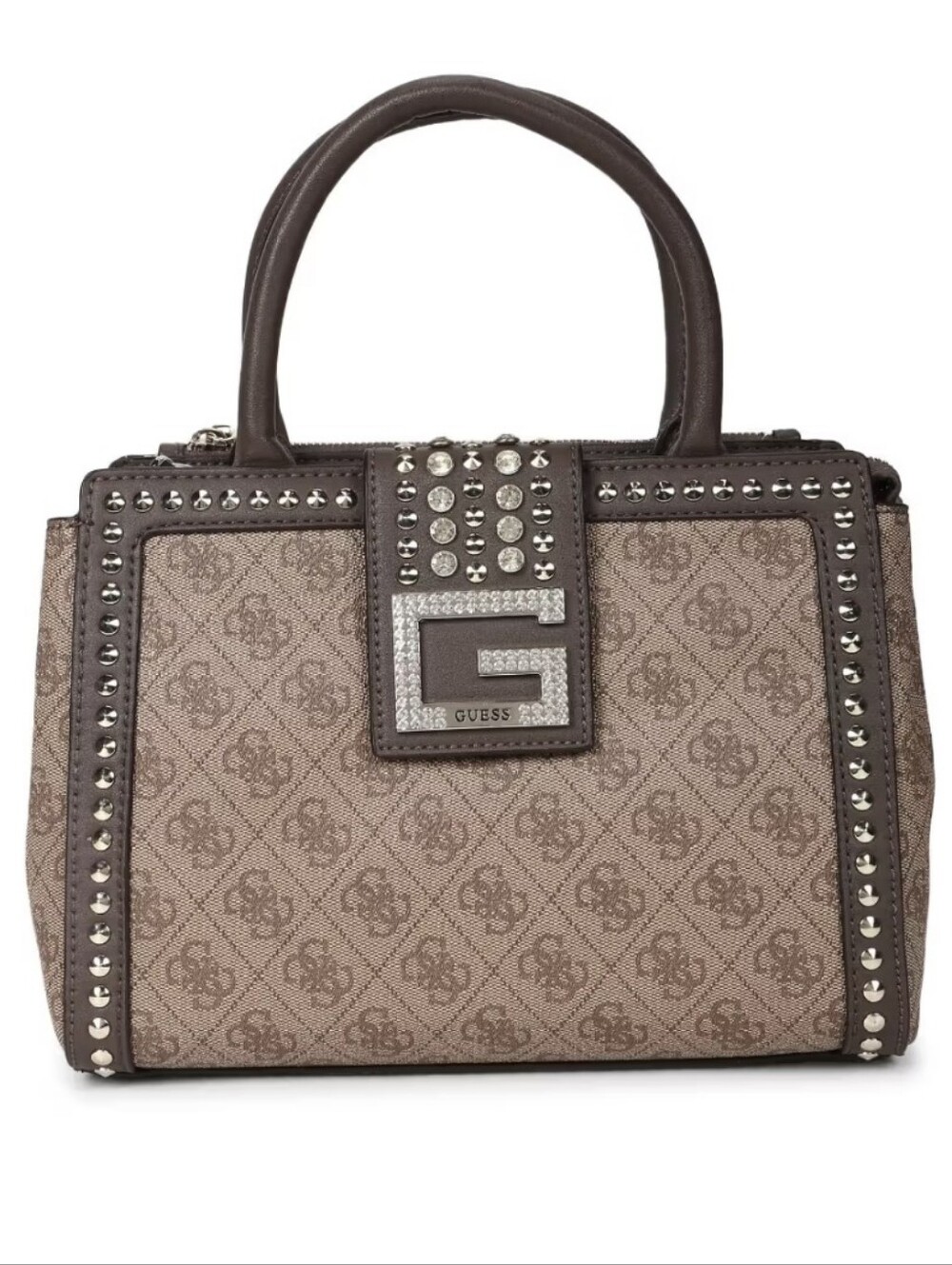 Guess-Bling Society Satchel (Mocha Logo Signature)